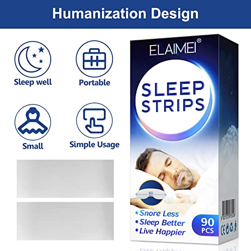 90 Pcs Sleep Strips, Improves Bad Habits Such As Snoring, Sleep Talk, Droolin...