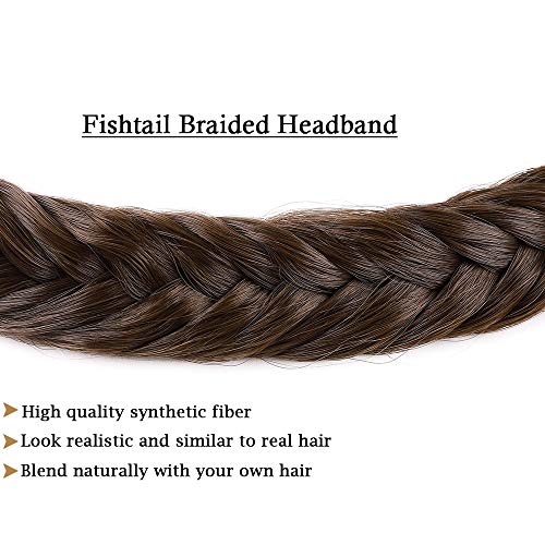 SEGO Braided Headband For Women Fishtail Braid Headband Synthetic Wide Classi...