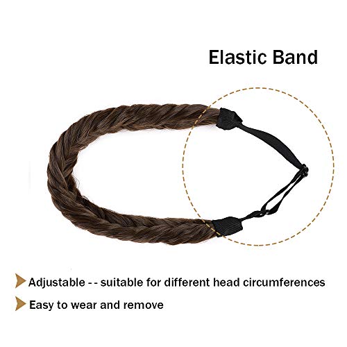 SEGO Braided Headband For Women Fishtail Braid Headband Synthetic Wide Classi...
