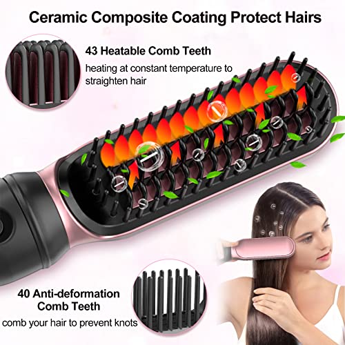 Curling Iron Set, Professional 6 in 1 Curling Wand with Hair Straightener Bru...