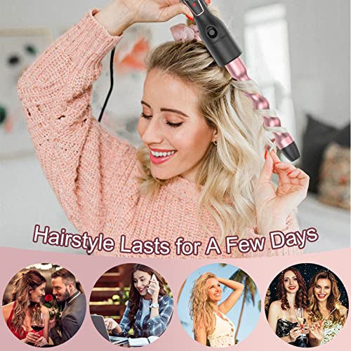 Curling Iron Set, Professional 6 in 1 Curling Wand with Hair Straightener Bru...