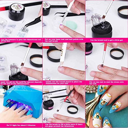 Selizo 8240pcs Nail Rhinestones, Rhinestones for Nails, Nail Gems Crystals Na...