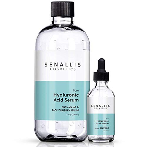 Hyaluronic Acid Serum 8 fl oz And 2 fl oz, Made From Pure Hyaluronic Acid, An...