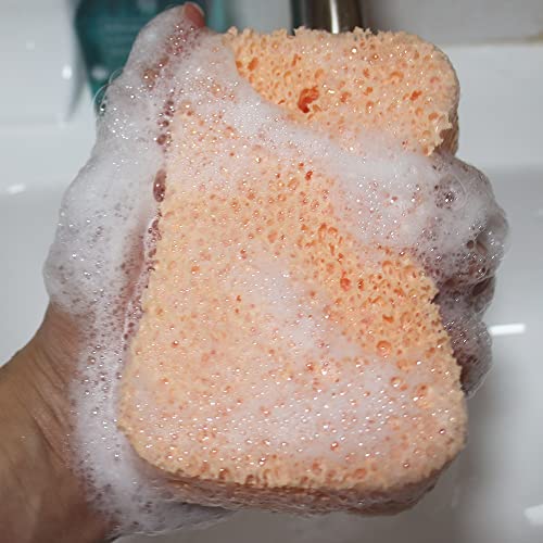 Bath Sponge 3 Pack Shower Sponges for Cleaning Exfoliating Body Sponge Orange...