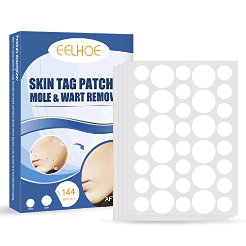 144 Pcs Skin Tag Remover Patches, Wart Remover, Natural Ingredients for Safe ...