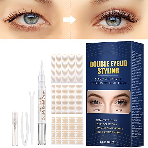 Eyelid Tape, 480 Pcs Eyelid Lifter Strips, Invisible Instant Double Eyelid Ta...