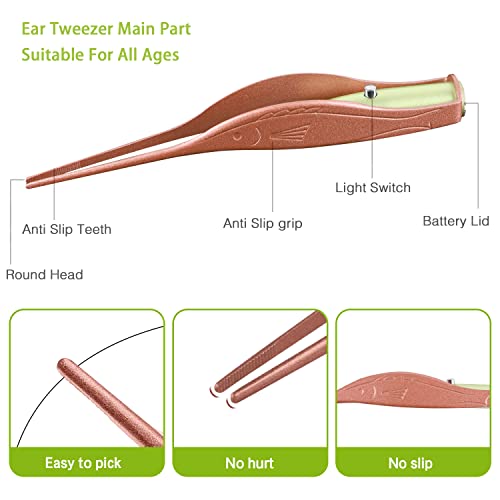 4 Pack Ear Pick with Light, Ear Cleaner Ear Wax Removal Tool Kit for Kids and...