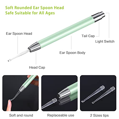 4 Pack Ear Wax Removal Tool Kit with Light, Ear Pick Ear Cleaning Tools Set f...