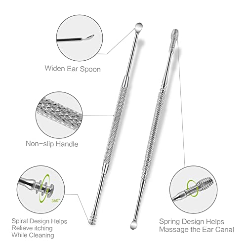 4 Pack Ear Wax Removal Tool Kit with Light, Ear Pick Ear Cleaning Tools Set f...
