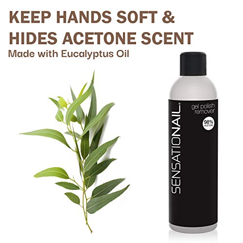 SensatioNail Gel Nail Polish Remover, 8 Fl. Oz. Bottle – 98% Acetone Nail Pol...