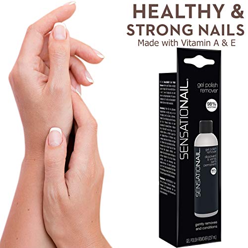 SensatioNail Gel Nail Polish Remover, 8 Fl. Oz. Bottle – 98% Acetone Nail Pol...
