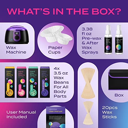 Sensiona Wax Machine Kit, Professional Hot Wax Warmer Hair Removal, Complete ...