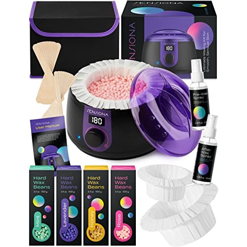 Sensiona Wax Machine Kit, Professional Hot Wax Warmer Hair Removal, Complete ...
