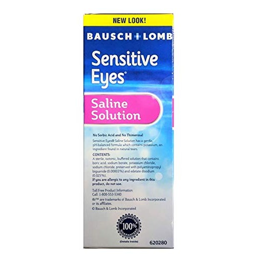 Contact Lens Solution by Bausch & Lomb, Sensitive Eyes Solution for Soft Cont...