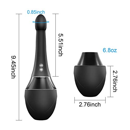 Automatic Electric Enema Bulb with 7 V-Modes & 3 Speeds, SENSIVO Anti Back-Fl...