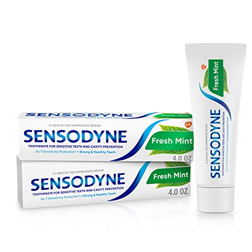 Sensodyne Fresh Mint Sensitive Toothpaste, Cavity Prevention and Sensitive Te...