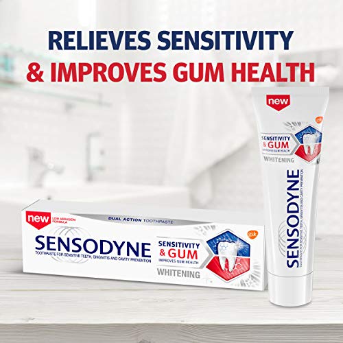 Sensodyne Sensitivity & Gum Whitening Toothpaste, Toothpaste for Sensitive Te...
