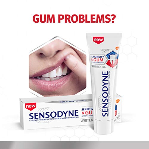 Sensodyne Sensitivity & Gum Whitening Toothpaste, Toothpaste for Sensitive Te...