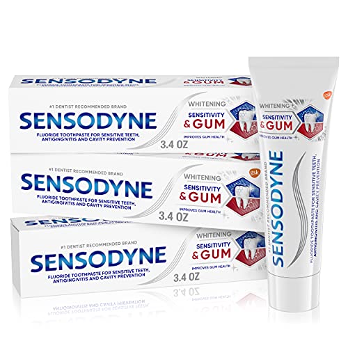 Sensodyne Sensitivity & Gum Whitening Toothpaste, Toothpaste for Sensitive Te...