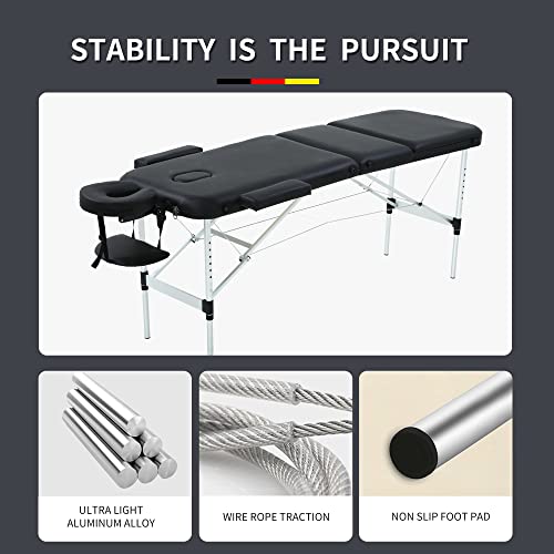 Aluminum Massage Table Portable Massage Table 3 Collapsible Massage Table Tat...