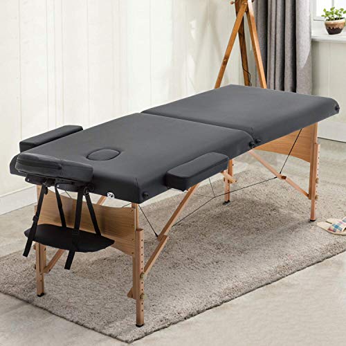Sentiment 73 Inches Long 28 Inches Wide Folding Portable Massage Table with C...