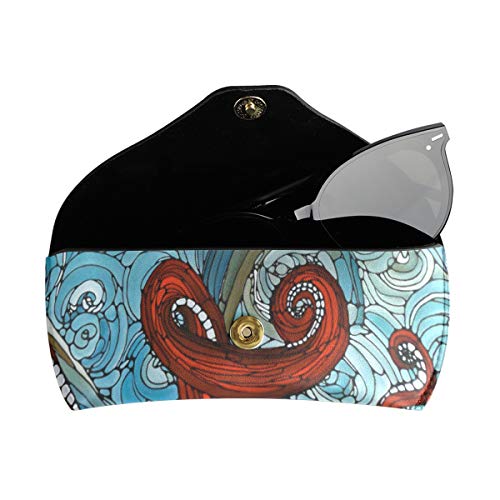 Glasses Case Octopus Sunglasses Soft Case Ultra Light Leather Buckle Eyeglass...