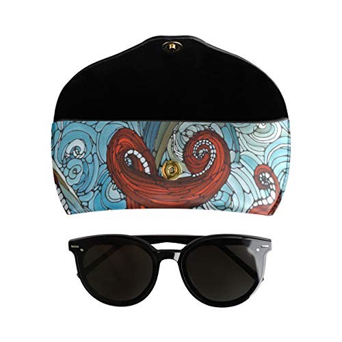 Glasses Case Octopus Sunglasses Soft Case Ultra Light Leather Buckle Eyeglass...