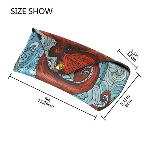 Glasses Case Octopus Sunglasses Soft Case Ultra Light Leather Buckle Eyeglass...