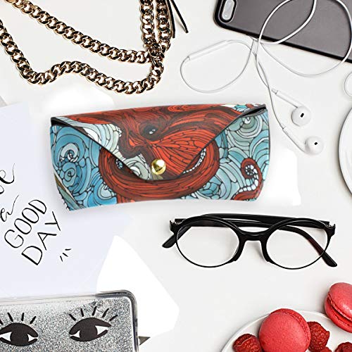 Glasses Case Octopus Sunglasses Soft Case Ultra Light Leather Buckle Eyeglass...