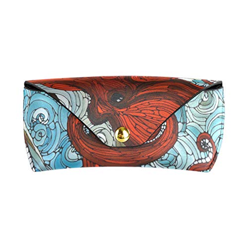 Glasses Case Octopus Sunglasses Soft Case Ultra Light Leather Buckle Eyeglass...