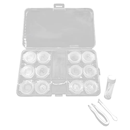 Senyucom 6Piece Contact Lens Case, with tweezers Tool Portable Clear Contact ...