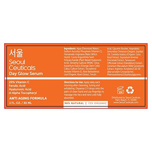 Korean Skin Care K Beauty - 20% Vitamin C Hyaluronic Acid Serum + CE Ferulic ...