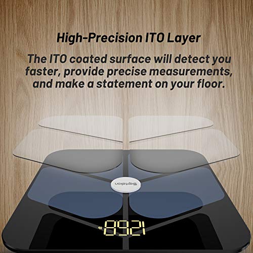 Septekon Smart Body Fat Scale - Bluetooth Weight Scale with ITO Coating - Acc...
