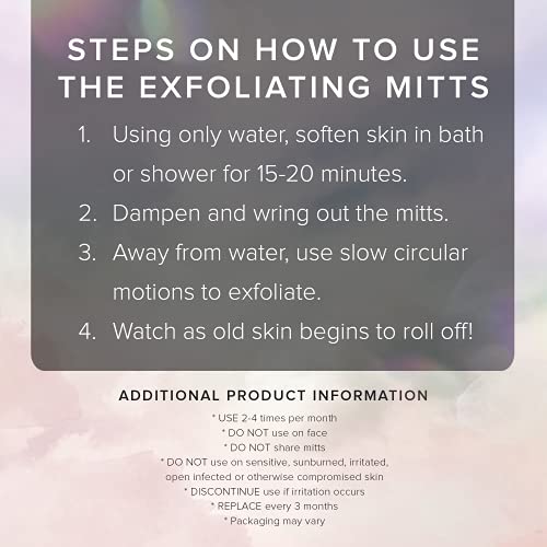 Seraphic Skincare Korean Exfoliating Mitts (2pcs) Microdermabrasion at Home E...