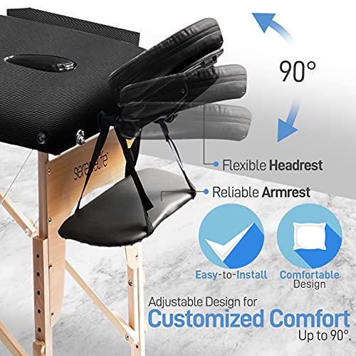 SereneLife Folding Portable Massage Table - Professional Adjustable Folding S...