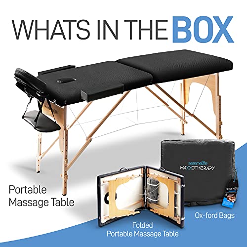 SereneLife Folding Portable Massage Table - Professional Adjustable Folding S...