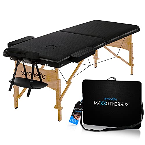 SereneLife Folding Portable Massage Table - Professional Adjustable Folding S...