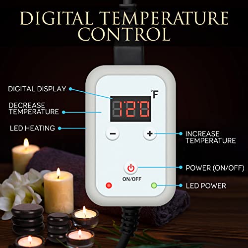 SereneLife Portable Massage Stone Warmer Set - Electric Spa Hot Stones Massag...