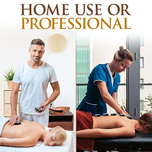 SereneLife Portable Massage Stone Warmer Set - Electric Spa Hot Stones Massag...