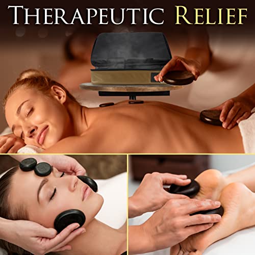 SereneLife Portable Massage Stone Warmer Set - Electric Spa Hot Stones Massag...