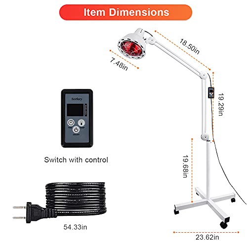 Infrared Light, Serfory 275W Near Infrared Heat Lamp for Pain Red Light Thera...