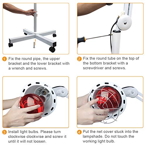 Infrared Light, Serfory 275W Near Infrared Heat Lamp for Pain Red Light Thera...
