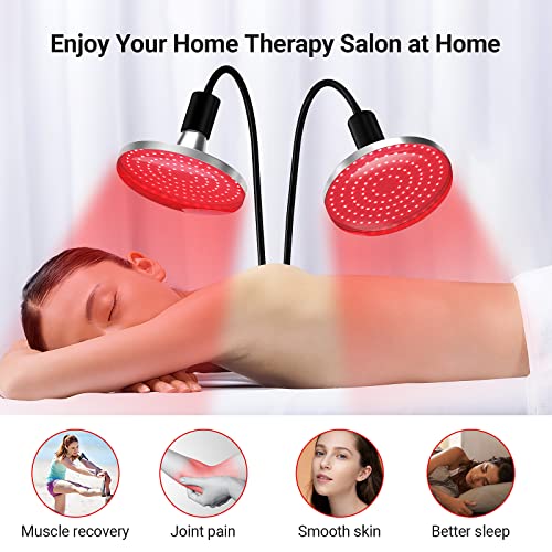 Red Light Therapy Lamp Device for Body Face with Stand Height Adjustable Bulb...