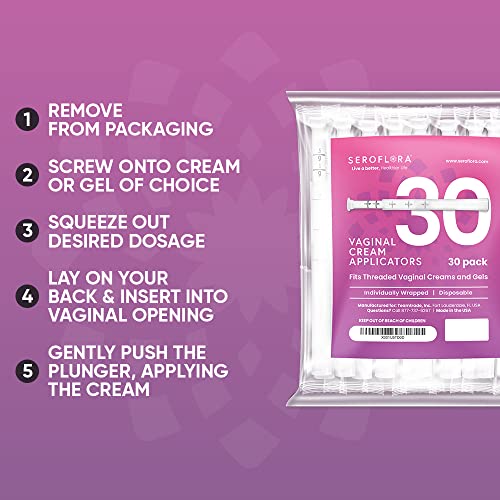 Seroflora Disposable Vaginal Cream Applicators - Fits Premarin, Estrace, Pres...