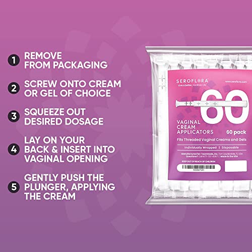 Seroflora Disposable Vaginal Cream Applicators - Fits Preseed, Premarin, Estr...