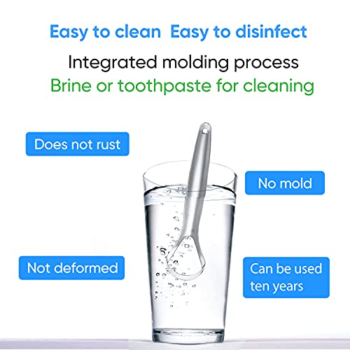 2 Pack Tongue Scraper Cleaner for Adults & Kids, Medical Grade Metal Tongue S...