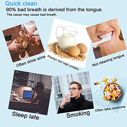 New Version Tongue Scraper Cleaner for Adults & Kids, Medical Grade Metal Ton...