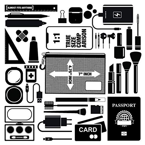 3pcs Mesh Zipper Pouch - Storage for Small Items Makeup Brushes, Accessories,...