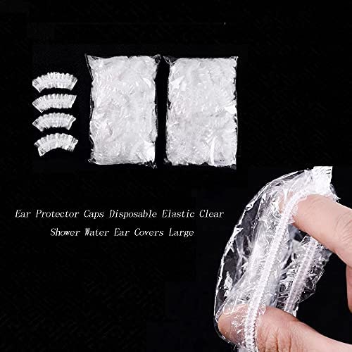 100 Pack Clear Disposable Ear Protectors Ear Covers Waterproof Ear Shower Cap...