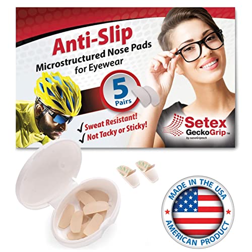 Setex Gecko Grip 1mm Anti Slip Eyeglass Nose Pads, (5 Clear Pair) USA Made, I...